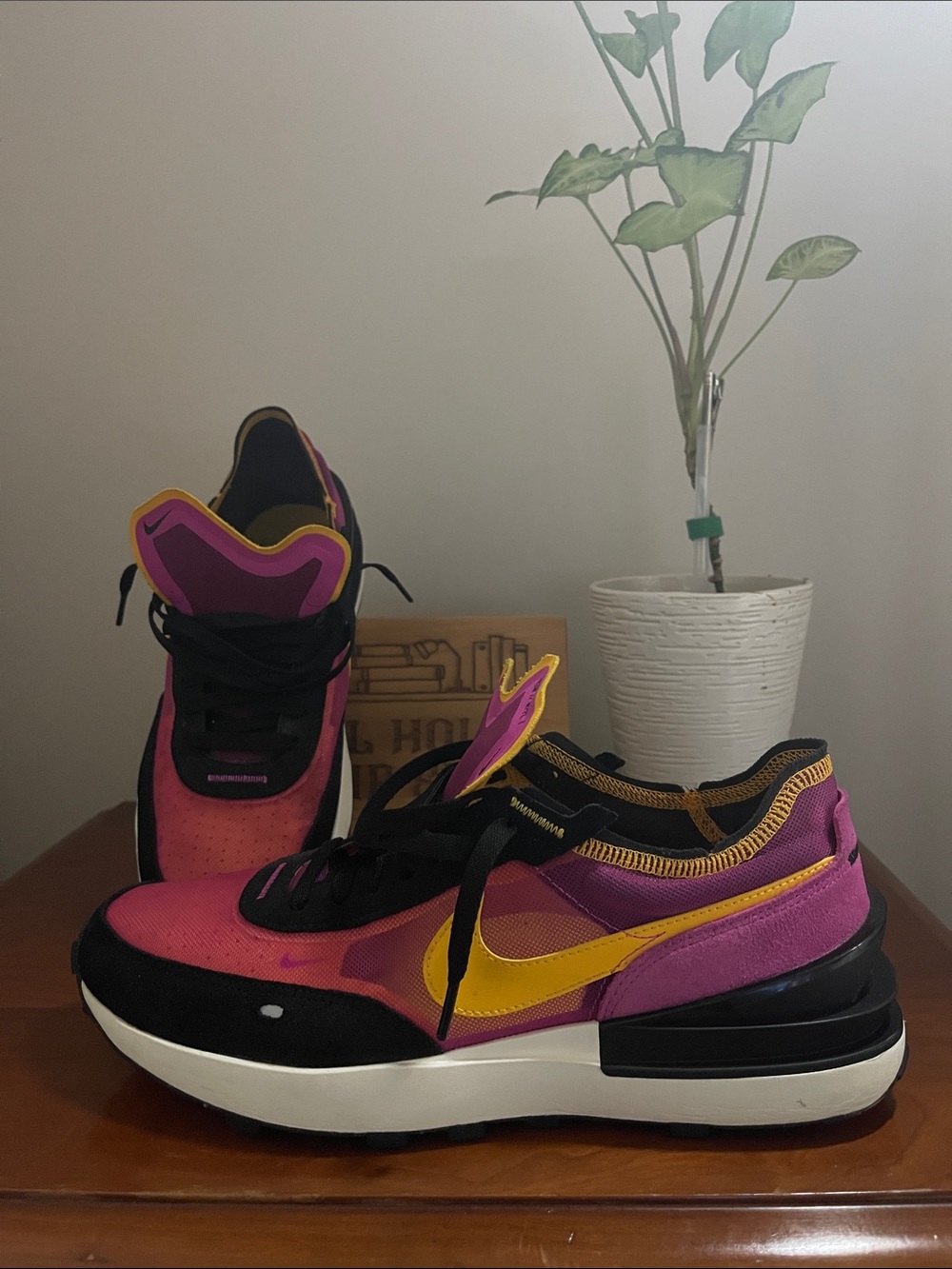 Nike Women’s Pink and Yellow Low-Top Sneakers
